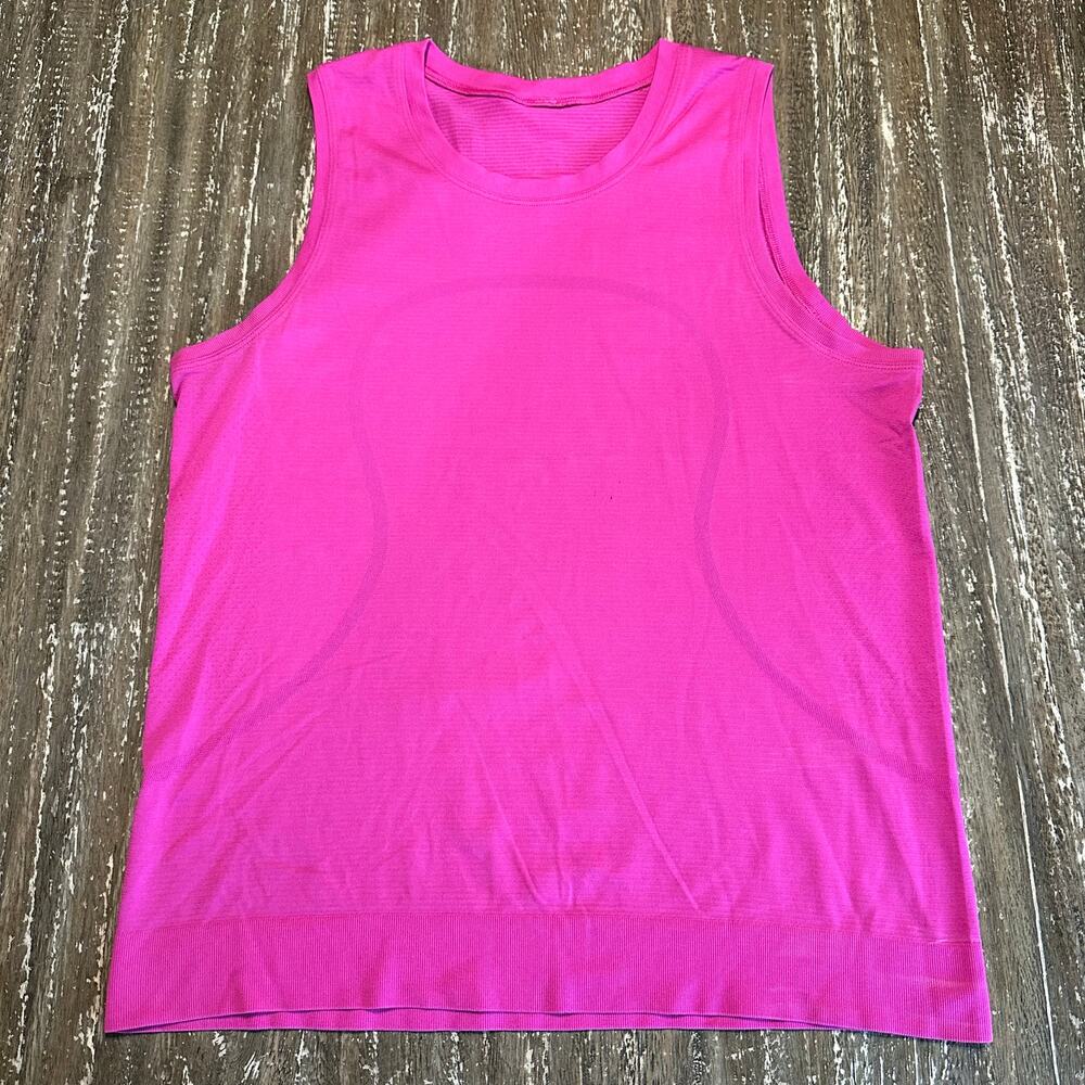 Lululemon Performance Stretch Tank Top Workout Athleisure Pink Womens Size L 10